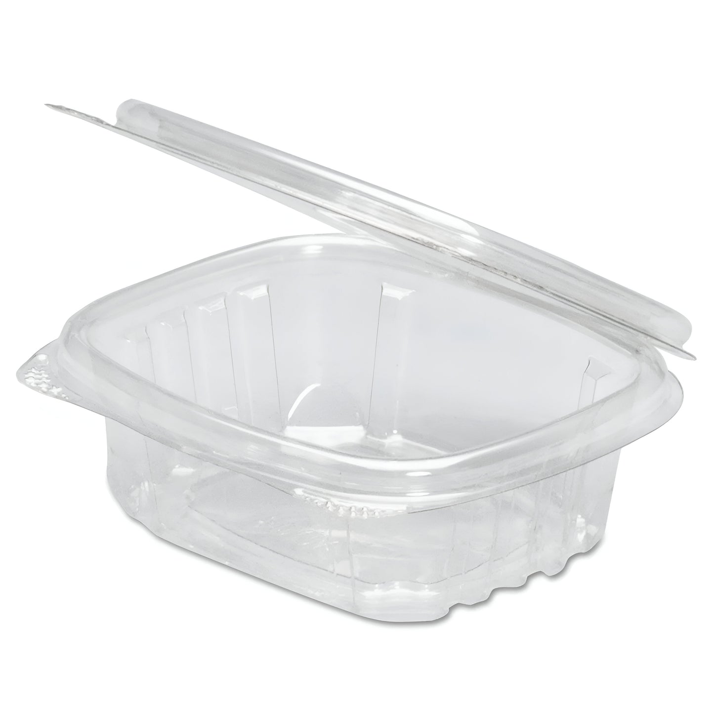 Genpak - 4.25" x 3.63" x 1.25", 4 Oz Plastic Hinged Deli Container, 400/Cs - AD04