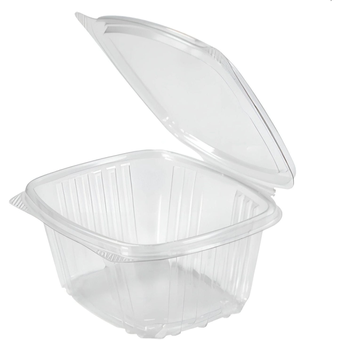 Genpak - 5.38" x 4.5" x 2.63", Clear 16 Oz Plastic Hinged Deli Container, 200/Cs - AD16