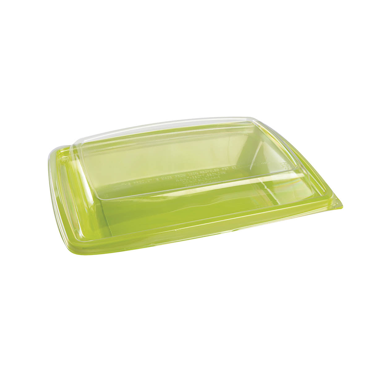 Thermal & Protective Packaging - 275 mm x 202 mm Plastic Dinner Box Green Base Clear Lid, 200/Case