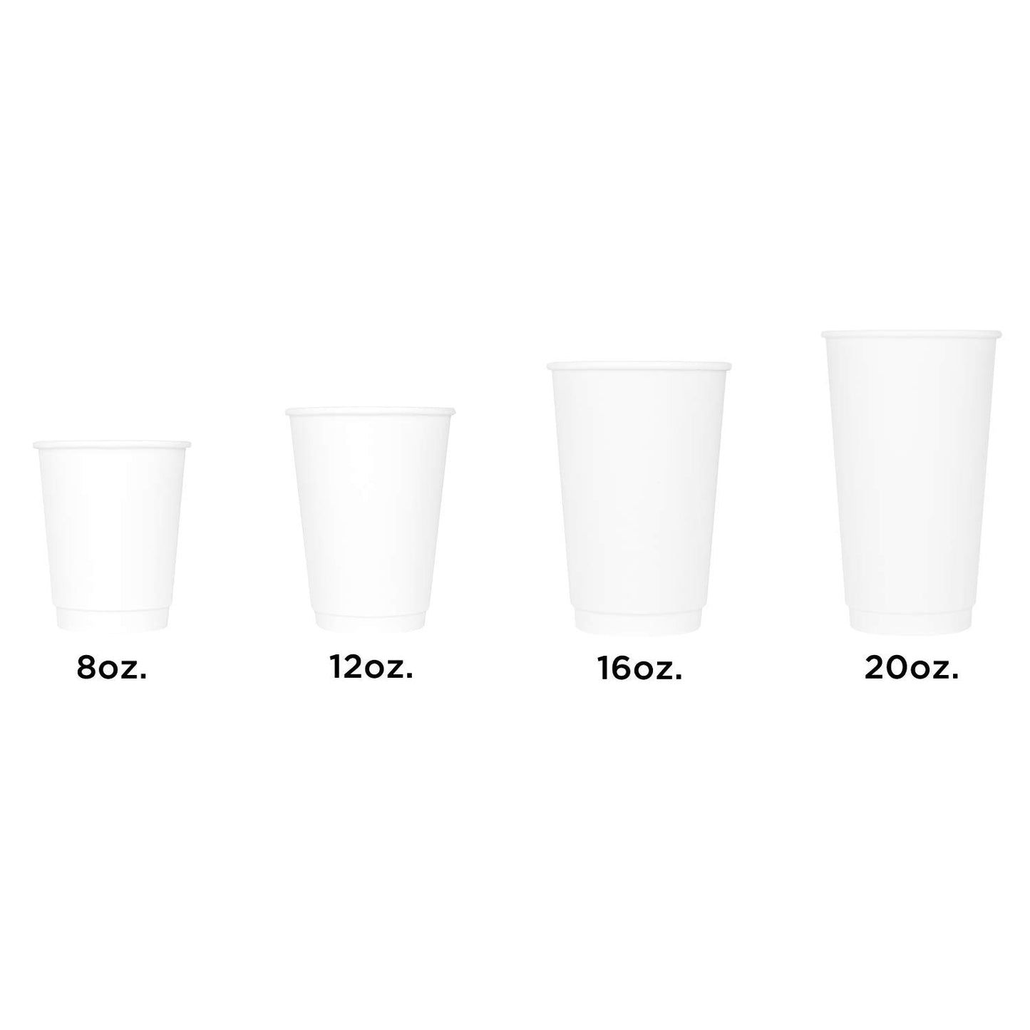 Karat Packaging - 12 Oz Double Walled Insulated Paper Hot Cups, White, 500/Case - C-KIC512W