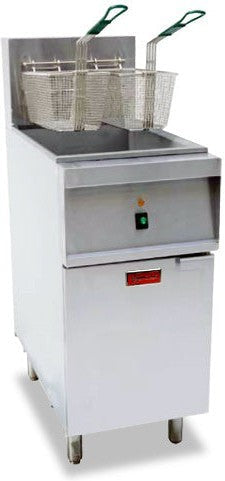 Omcan - 40 lbs Stainless Steel Single Phase Electric Floor Fryer - 47739