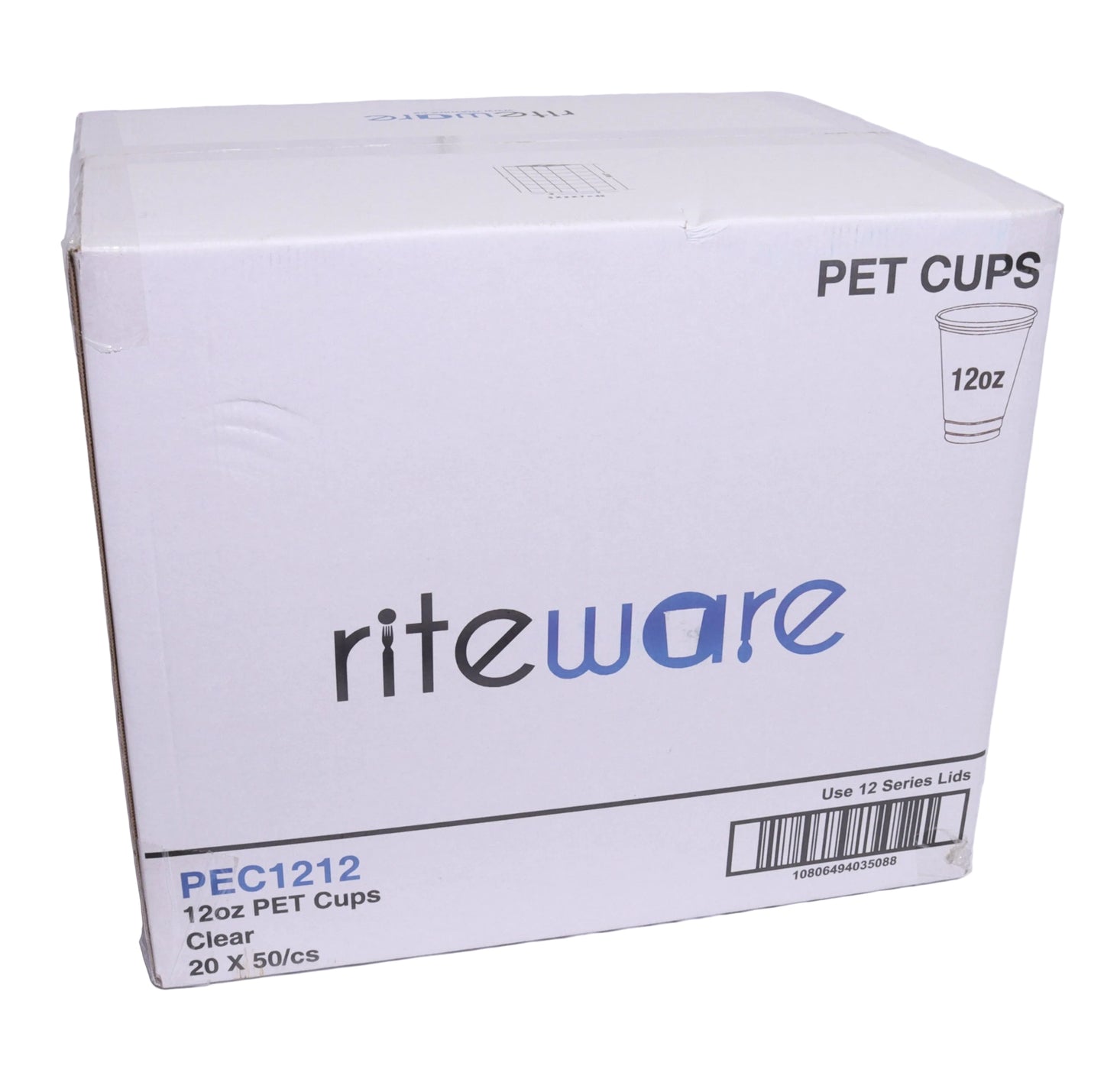 RiteWare - 12 Oz Clear PET Cups, 1000/Cs - PEC1212