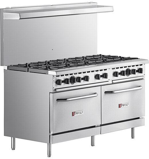 Wolf - 340,000 BTU Natural Gas 60" Manual Range with 10 Burners and 2 Standard Ovens - WX60-10BN