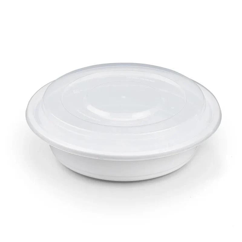 Brown Box - 16 Oz 6" Round White Container Combo, 150/Cs - 90201