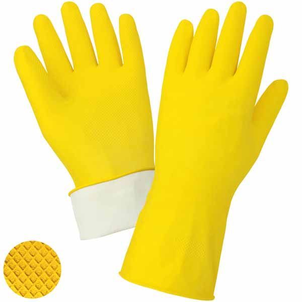 GD Care - 18 mil Flock Lined Yellow Latex Gloves, XLarge HG-10-G - TP46010C
