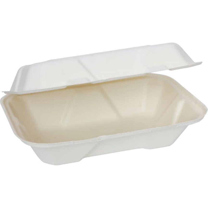 RiteEarth - 9" x 6" x 3" Bagasse Hinged Container, 200/cs - H189