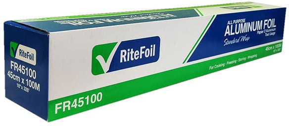 RiteFoil - 45cm X 100m Aluminum Foil Roll, 6 Boxes - RFFR45100H