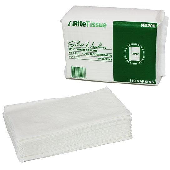 RiteTissue - 15" x 16.5" 2 Ply Select Dinner Napkin, 3000/cs - RTND200