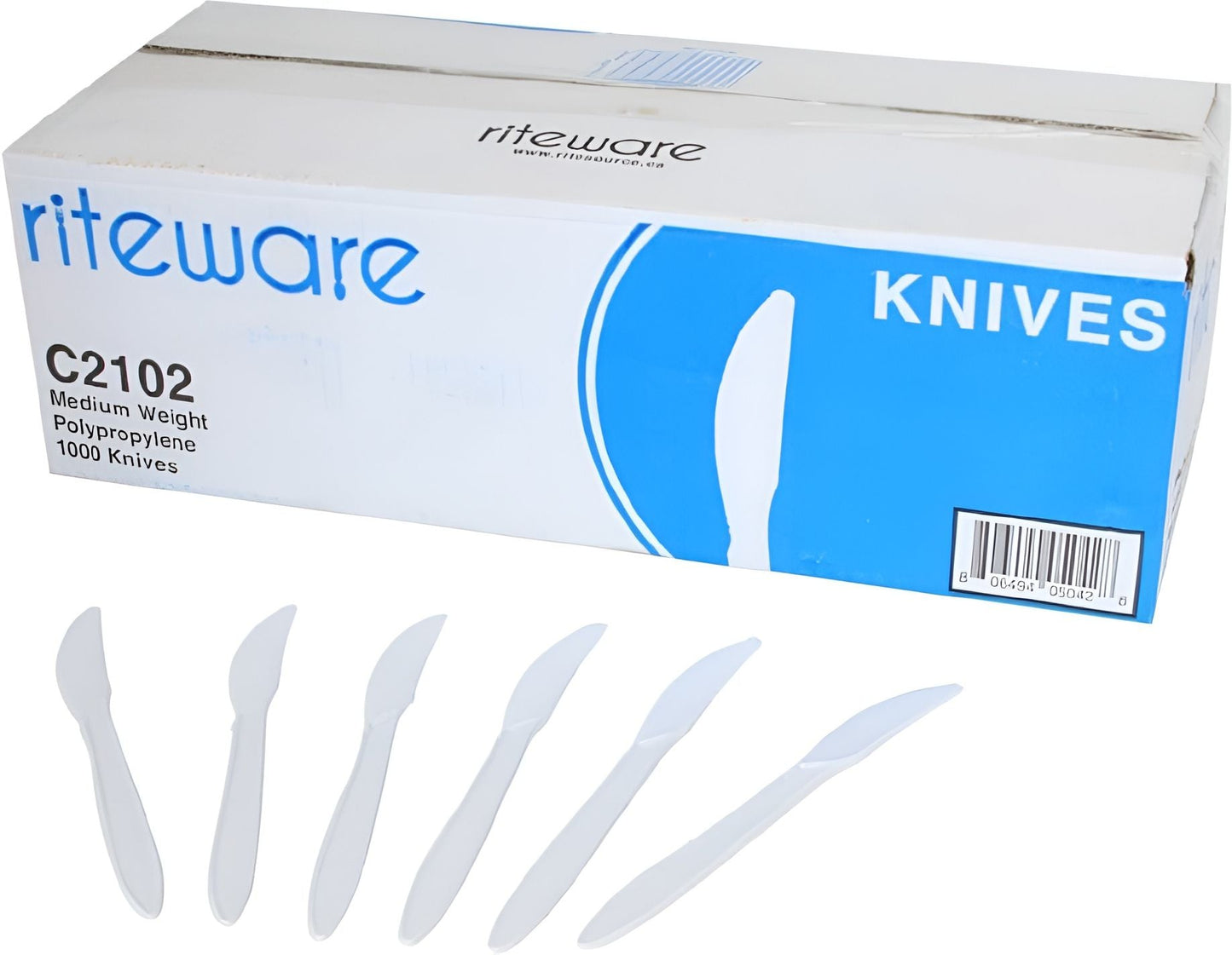 RiteWare - White Medium Polypropylene Knives Weight Cutlery, 1000/Cs- C2102
