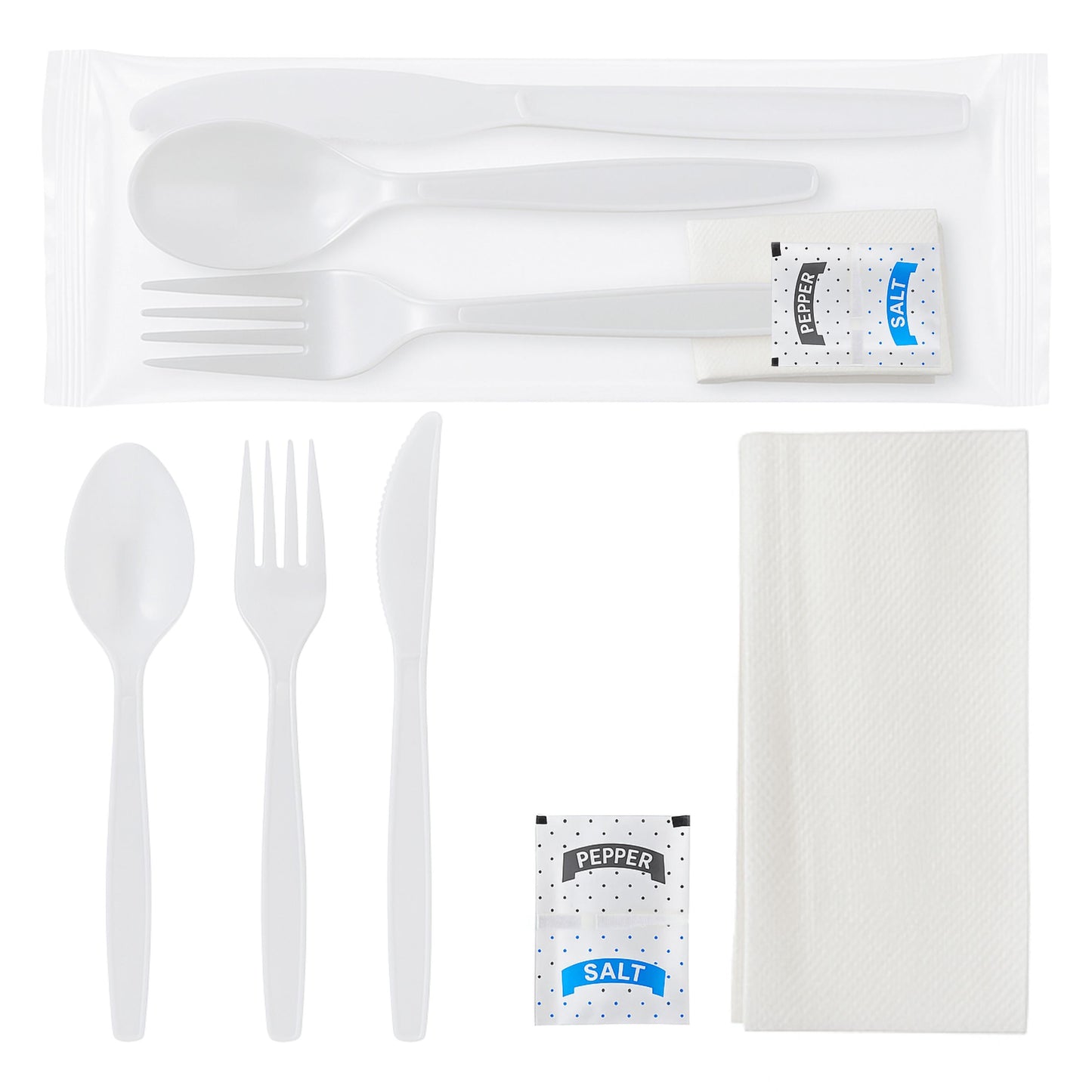 RiteWare - 6 PC Medium Weight White Cutlery Kit, 250/cs - RWCK2106S