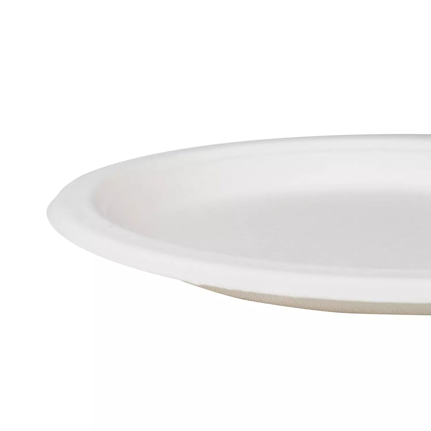 Karat Earth - 9" Round Compostable Bagasse Moulded Plates, 1-Compartment, White, 500/Case - KE-BPR09-1CFF