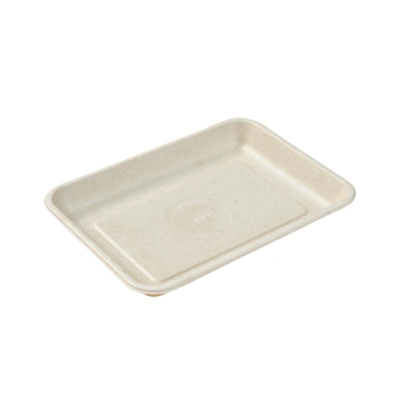 Thermal & Protective Packaging - 10" x 14" Bagasse Rectangle Food Tray, 150/Case - 10141C