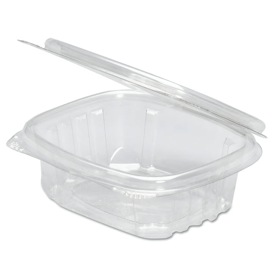 Genpak - 4.25" x 3.63" x 1.25", 4 Oz Plastic Hinged Deli Container, 400/Cs - AD04