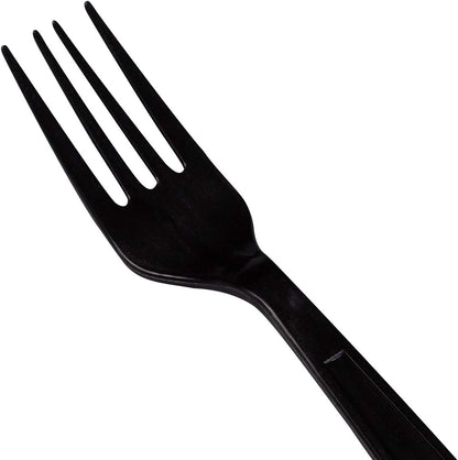 Karat - PP Heavy Duty Plastic Black Forks Individually Wrapped, 1000/Cs - U3530B