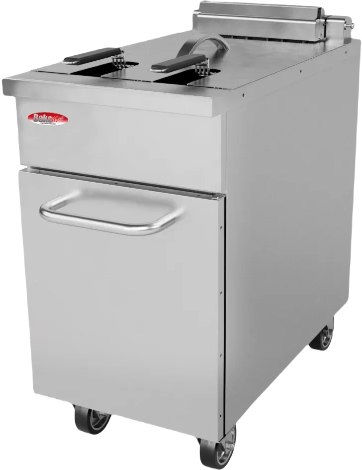 Bakemax - Commercial Electric Floor Model 50 lbs Fryer with Lift Up Element - BMPLS7FE020