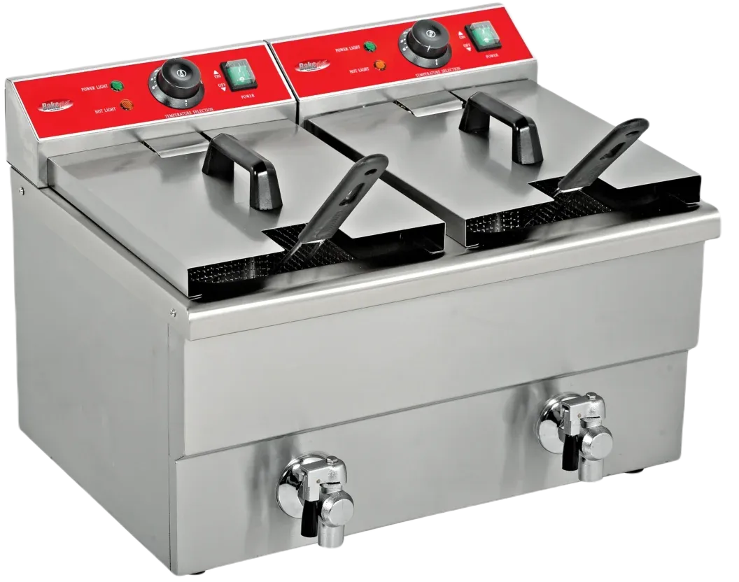 Bakemax - Countertop Double Mini Electric 12 Liter Fryer - BMFE020