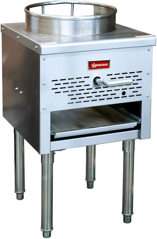 Omcan - 13" Stainless Steel Liquid Propane Wok Range - 47685