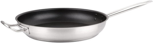 Omcan - 14" Non-stick Stainless Steel Fry Pan with Help Handle, Pack of 2 - 85275