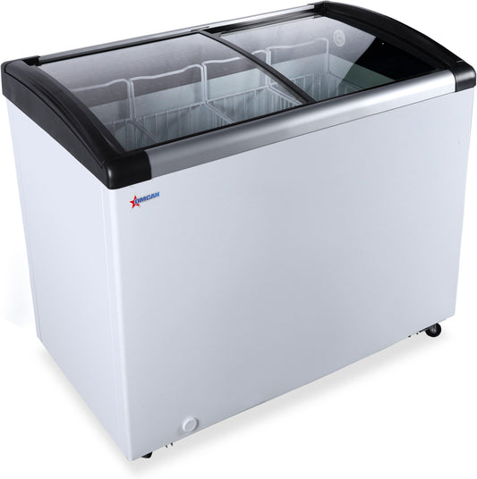 Omcan - 44" Ice Cream Display Chest Freezer with Curve Glass Top - FR-CN-0266