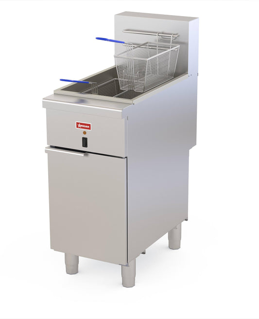Omcan - 50 lbs Capacity Open Pot Floor Model Electric Fryer - 48554