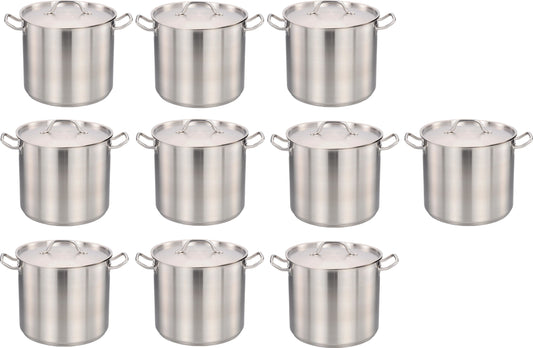Omcan - 8 QT Commercial Grade Aluminum Stock Pot, Pack of 10 - 80463