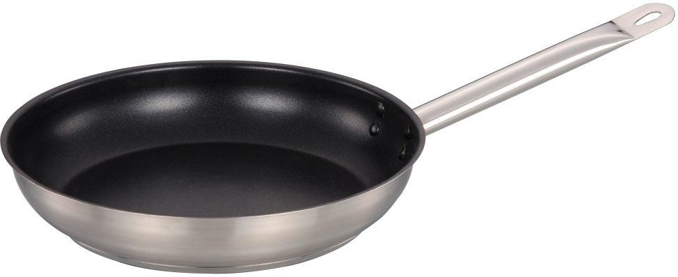Omcan - 9" Non-Stick Stainless Steel Fry Pan, Pack of 5 - 85272