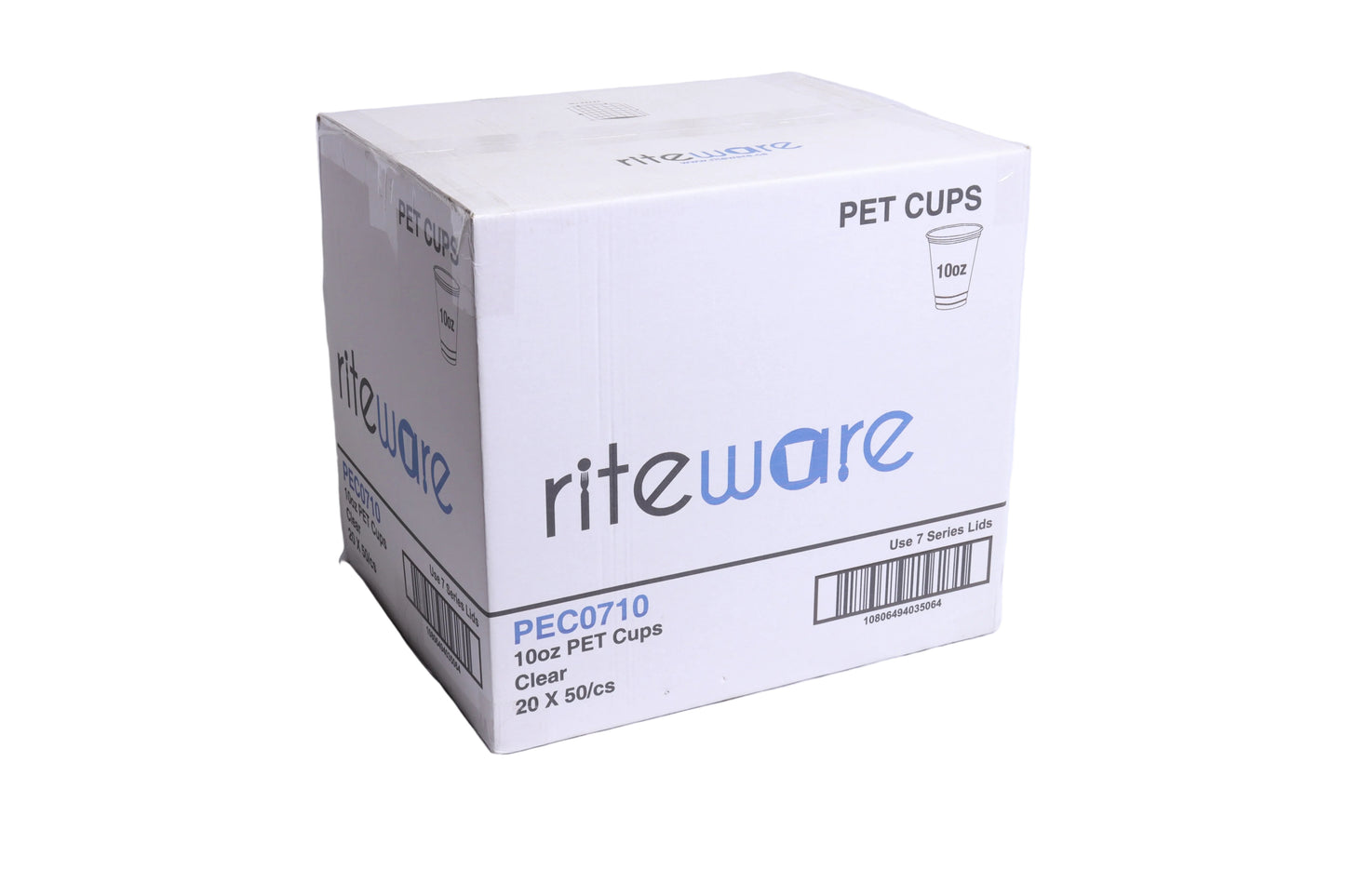 RiteWare - 10 Oz Clear 7 Series PET Cups, 1000/Cs - PEC0710