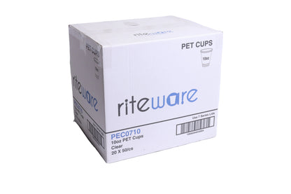 RiteWare - 10 Oz Clear 7 Series PET Cups, 1000/Cs - PEC0710