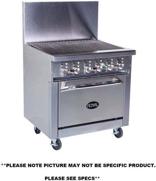Royal - 48" Radiant Range Broiler  26.5” Wide Oven - RR-48RB-126