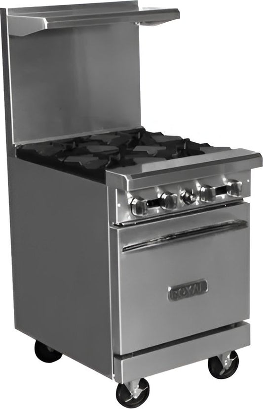 Royal - Delux 24″ Stainless Steel 4 Open Burners Gas Range with One 20” Wide Oven - RDR-4