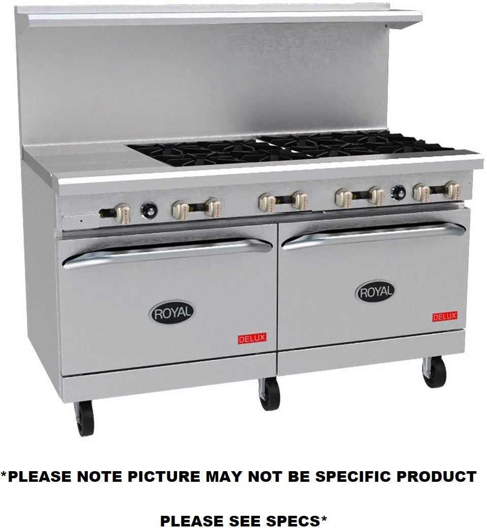Royal - Delux 60″ Stainless Steel Gas Range with 10 Open Burners - RDR ...