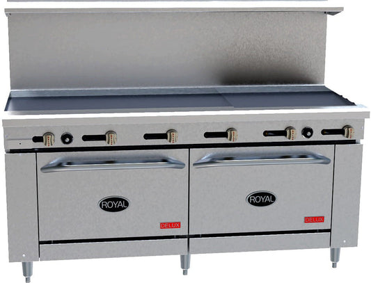 Royal - Delux  Stainless Steel 72″ Wide Griddle Gas Range - RDR-G72