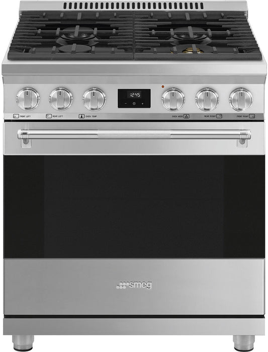Smeg - 30" Dual Fuel Stainless Steel Professional Range - SPR30UGMX (Special Order Item)