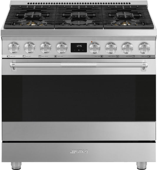 Smeg - 36" Dual Fuel Stainless Steel Professional Range - SPR36UGMX (Special Order Item)
