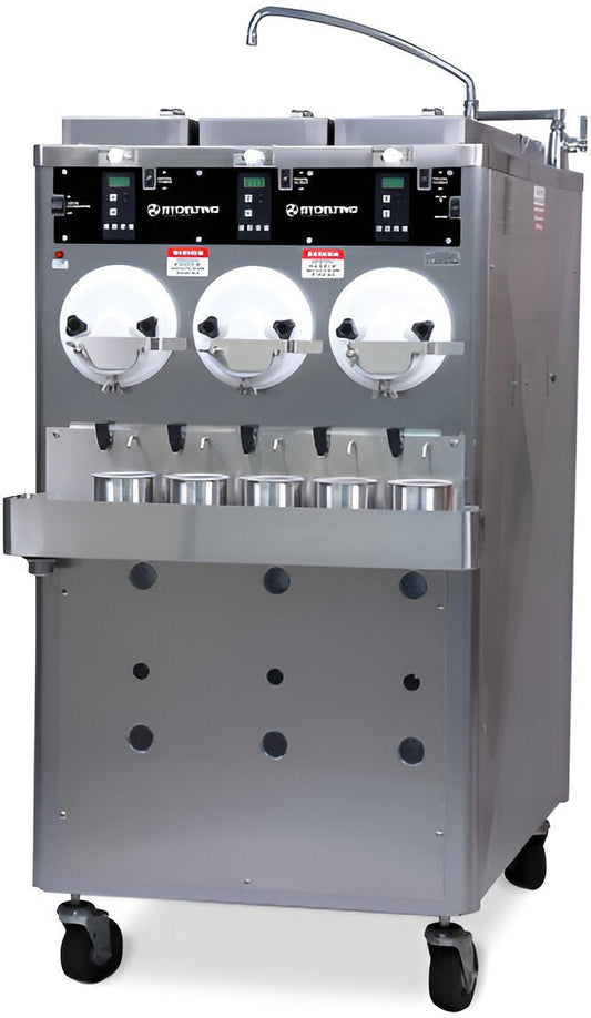 Stoelting - 380-415V Water Cooled Three Barrel Custard Floor Model Freezer - CC303X-114A00SIR (Pre-Order Now, ETA 8-12 Weeks)