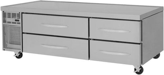 Turbo Air - PRO Series 72" Two-Section Silver Freezer Chef Base with 4 Stainless Steel Drawers - PRCBE-72F-N (ETA 5-6 Weeks)
