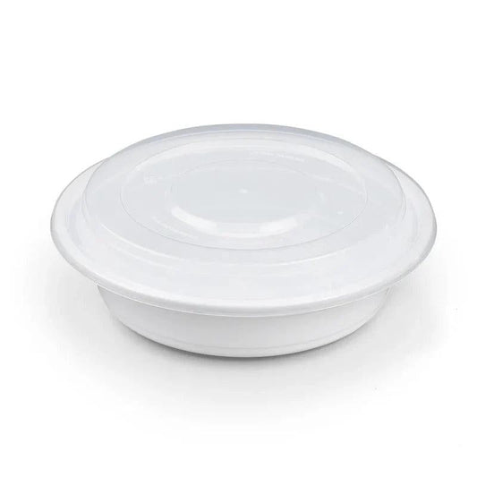 Brown Box - 32 Oz 7" White Round Container Combo, 150/Cs - 90207