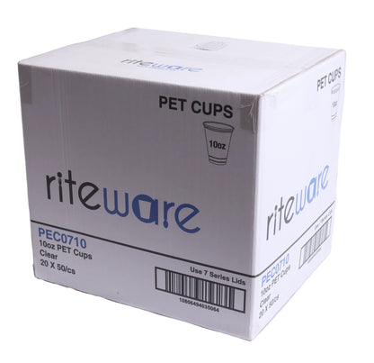 RiteWare - 10 Oz Clear 7 Series PET Cups, 1000/Cs - PEC0710
