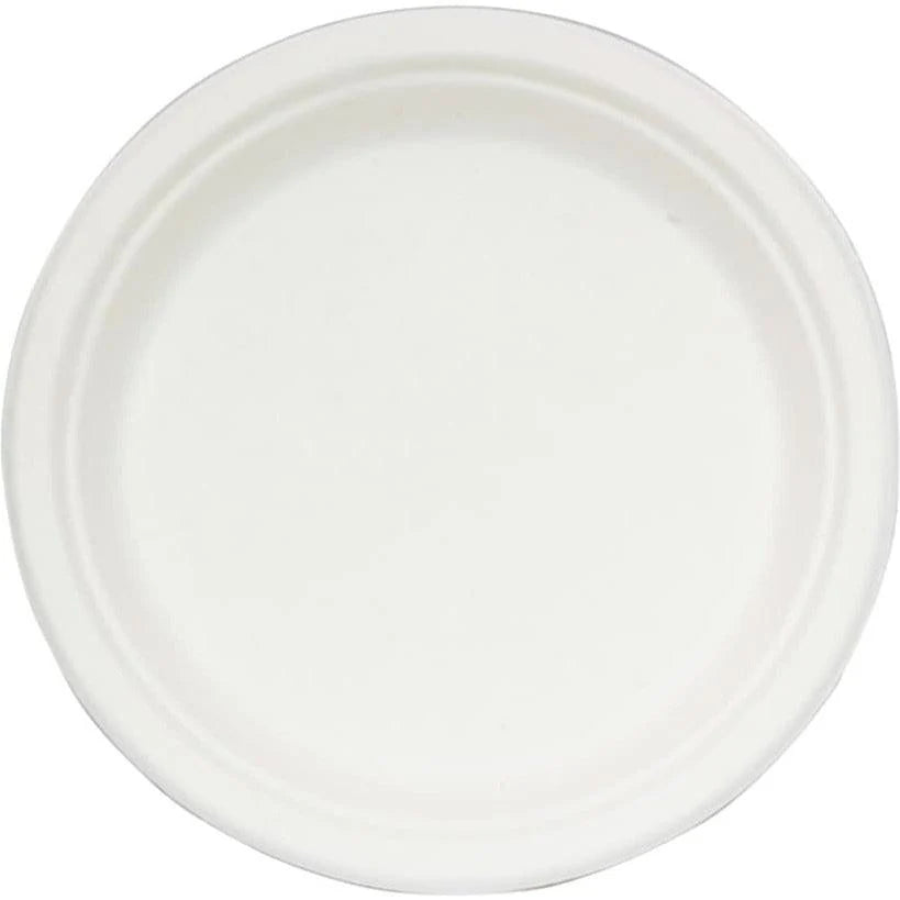 RiteEarth - 9" Bagasse Round Plates, 500/cs - REBP090
