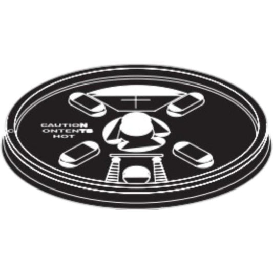 RiteWare - Black Flat Lid For 8 Oz Cup, 1000/Cs - HTL08B