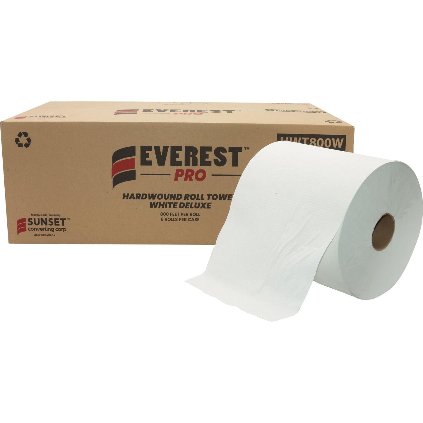 Everest Pro - 10" x 800 Feet, White Roll Towel, 6 Rl/Cs - SUN800W